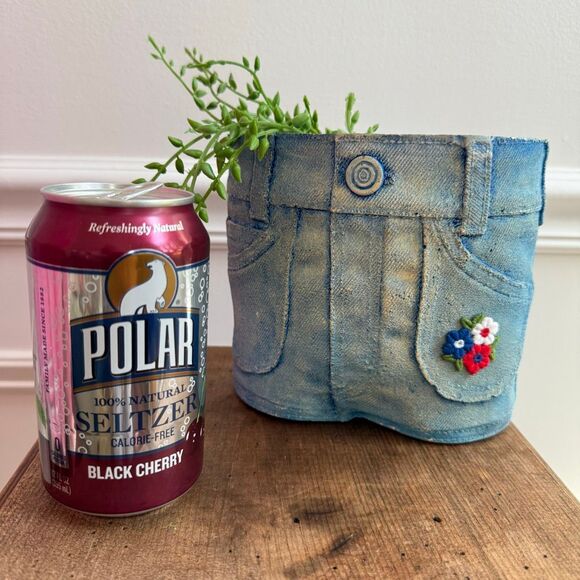 Vintage Campana Art Prod Inc 1976 Jean Shorts Pencil Holder Small Planter - Picture 7 of 7